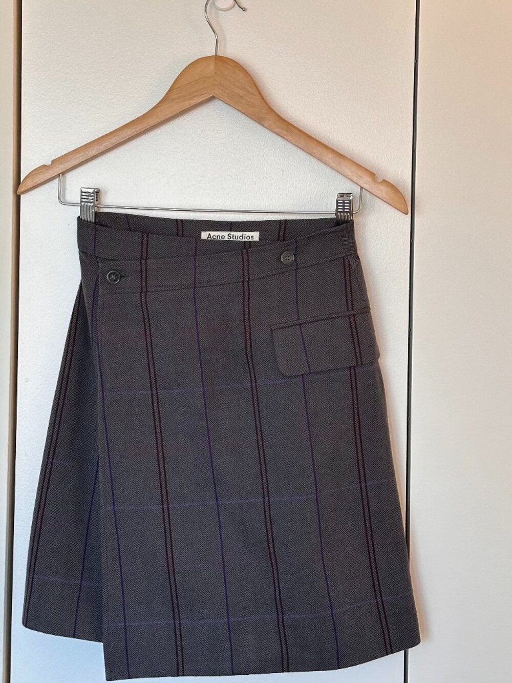 Acne Studios A-line Wool Mini Plaid Skirt - EU Size 32 (US Size 0)